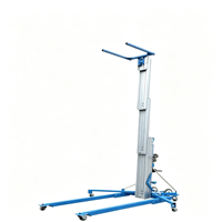 Plateforme de travail élévatrice mobile à mât vertical hydraulique en aluminium, machine de levage à mât unique, palan de chargement portable, vente directe usine