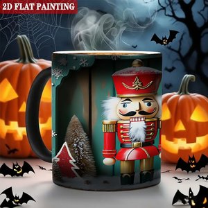 Frosted Black 11oz Ceramic Heat Activated Color Changing Coffee Mug With <b>Nutcracker</b> Christmas Design - Product Image 6