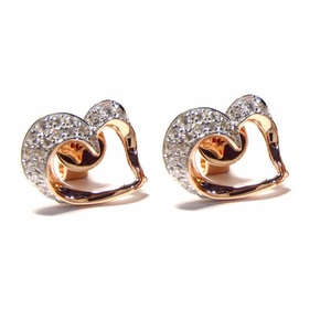 Boucles d'oreilles clous en or blanc 18 carats avec diamants 100 % naturels, design cœur tendance, idéales pour la fête des Mères, les mariages et les soirées – Meilleures ventes - Product Image 1