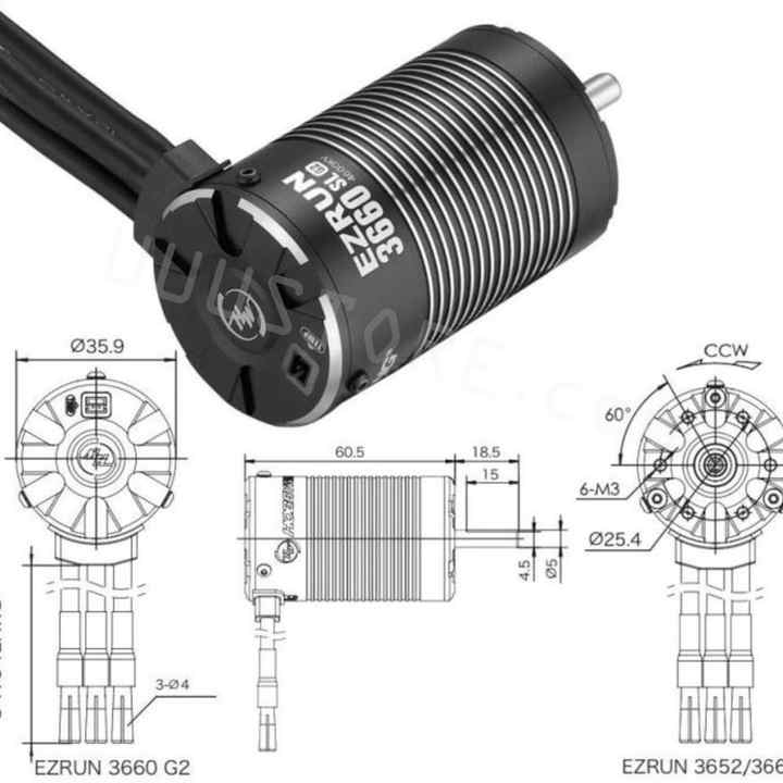 Hobbywing EZRUN 3660 G2 Motors - High Torque for RC Vehicles