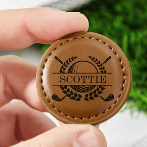 Vente chaude personnalisé en cuir PU marqueur de balle de Golf Logo personnalisé aides à la formation de Golf pour hommes cadeaux de Golf de grand-père - Product Image 1