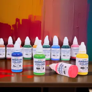 Chinjoo 30 ml Schlussverkauf Acryl-Sprayfarbe Airbrush-Set für Leinwand Papier Pigment-basiertes Kunstmalerei