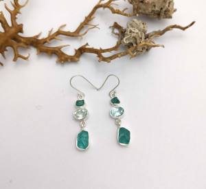 Stylish Classic Style Women's 925 Sterling Silver Ring with Natural Crystal Gemstone Earring Dainty Elegant <b>Accessory</b> - Product Image 2