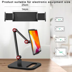 Новый продукт, размещенный на рабочем столе с помощью конструкции с двумя ручками, может вращаться на 360 градусов подставки для телефона