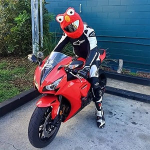 Housse de casque de moto en peluche motif grenouille verte et rouge pour hommes et femmes - Product Image 4