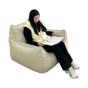 Copertura per <span class=keywords><strong>Pouf</strong></span> <span class=keywords><strong>Sacco</strong></span> Singolo di Lusso in Pelle Scamosciata Sintetica PU, per Poltrona Relax da Camera da Letto - Product Image 5