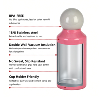 Bouteille d'eau portable de 380 ml/480 ml en forme de cône conique avec couvercle sphérique, double paroi isolée sous vide pour une rétention du froid