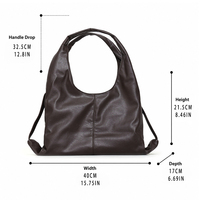 Sac à bandoulière pour femme COFANNI, en cuir PU noir imperméable, à sangle unique, grande capacité, sac hobo, pour le quotidien et les voyages