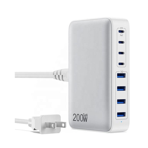 KABBOL 2026 Nuevo Cargador de Escritorio 4C+ 4A USB-C, Cargador GaN de <span class=keywords><strong>200W</strong></span>, Estación de Carga con 8 Puertos, Cargador de Carga Rápida - Product Image 1