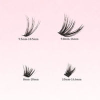 Kit de cils en grappe DIY, extensions noires mixtes 30D 40D 50D 60D, double face, grand plateau de 40 rangées pour cils en éventail