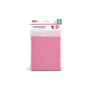 Sacchetti di carta Ilan 13x18 cm 8 pezzi rosa con adesivi per regali di festa - Product Image 1