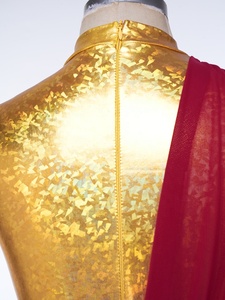 Tenue de danse de salon pour femmes, robe de danse lyrique, justaucorps métallisé, robe pour la louange, la prière et les spectacles de danse liturgique - Product Image 3