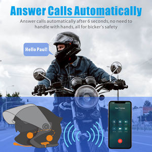 Motorcycle <strong>Intercom</strong> Wireless <strong>Intercom</strong> Hands Free Waterproof Portable <strong>Bluetooth</strong> Headphone Mic Earphone - Product Image 4