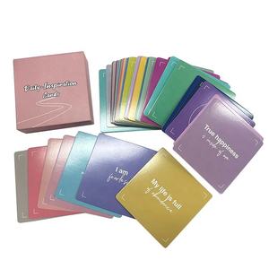 การ์ดเกมพิมพ์ลายออกแบบเอง OEM การ์ดคำคมสร้างแรงบันดาลใจสำหรับเด็กเล็ก การ์ดคำยืนยันสร้างแรงจูงใจ กระดาษแข็งเคลือบออฟเซ็ต - Product Image 1