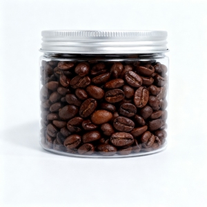 Récipient alimentaire 200ml 300ml 400ml 500ml Pot à bonbons en plastique PET transparent avec bouchon en aluminium - Product Image 1