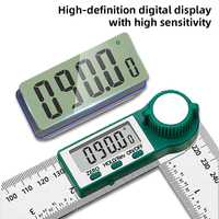 Pengukur Sudut Digital Baja Tahan Karat 7 Inci / 200 mm untuk Alat Pengukuran Pertukangan Kayu