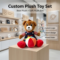 Ours en peluche OEM ODM, balle en peluche colorée, jouet éducatif animalier, cadeau parfait pour enfants, vente en gros