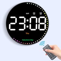 7 COULEUR 10 "LED Mode Horloge Murale Fahrenheit ou Celsius pour Salon et Chambre