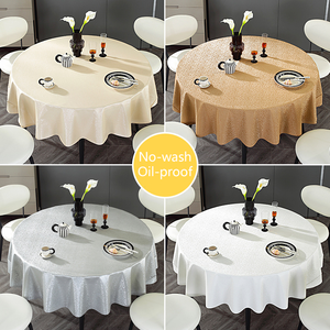 Cao Cấp Chất Lượng Cao PU Chống Thấm Nước Chống Dầu Châu Âu Thanh Lịch Sang Trọng Dễ Dàng Làm Sạch Khăn Trải Bàn Cho Khách Sạn Nhà Sự Kiện Bàn Tròn - Product Image 2