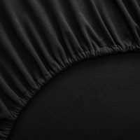 Ensemble de draps - 4 pièces : 1 drap-housse, 1 drap plat et 2 taies d'oreiller, draps et taies d'oreiller de luxe à poches profondes, noir