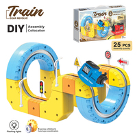 25 Pièces Kit de Train DIY à Engrenages Rotatifs et Circuits Suspendus avec Lumières Clignotantes, Jouet d'Assemblage pour Enfants, Coordination Oeil-Main, Cadeau d'Anniversaire