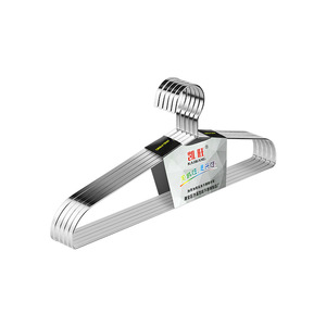 Cintre à vêtements en acier inoxydable, barre plate de 8 mm, anti-oxydation, épaules larges, usage domestique - Product Image 3