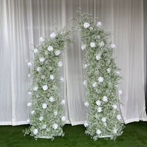 Grosir klakson lengkung pernikahan dengan latar belakang bunga klakson lengkungan bunga buatan untuk dekorasi acara - Product Image 4