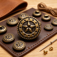 Boutons en métal laiton vintage personnalisés gaufrés, recouverts de tissu écologique, pour vestes en jean et vêtements en cuir – Grande Vente