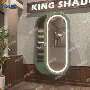 2024 nuevo diseño personalizado salón Mesa espejo montado en la pared con luz LED manija de acero inoxidable gabinete de almacenamiento <span class=keywords><strong>oculto</strong></span> - Product Image 3