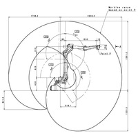 Robot de soudage à l'arc Kawasaki BA006L avec composants PLC, torche de soudage, rail linéaire, portée de 2036 mm, câble traversant le bras, charge utile de 6 kg
