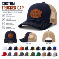 Gorra Trucker Personalizada con Parche de Cuero, Gorra de Béisbol con Malla Trasera de Primera Calidad, Logotipo Cosido de Alta Calidad, Gorra Deportiva para Hombre y Mujer