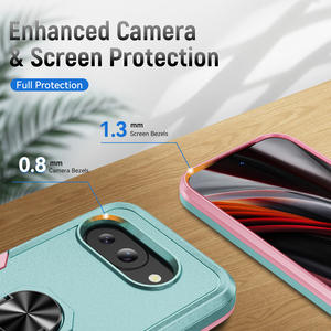 Funda Protectora para Teléfono Google <span class=keywords><strong>Pixel</strong></span> 10A, Resistente, de TPU y PC, 2 en 1, con Anillo Giratorio de 360 Grados, Anti-Impactos, Anti-Arañazos, Recortes Precisos - Product Image 3