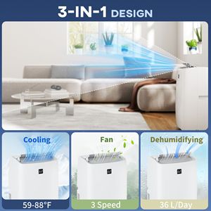 14000 BTU Portable Air Conditioner with Cool Dehumidifier Fan 24H <b>Timer</b> EU & US Plug for Cars & Rooms Includes Window Kit - Product Image 5