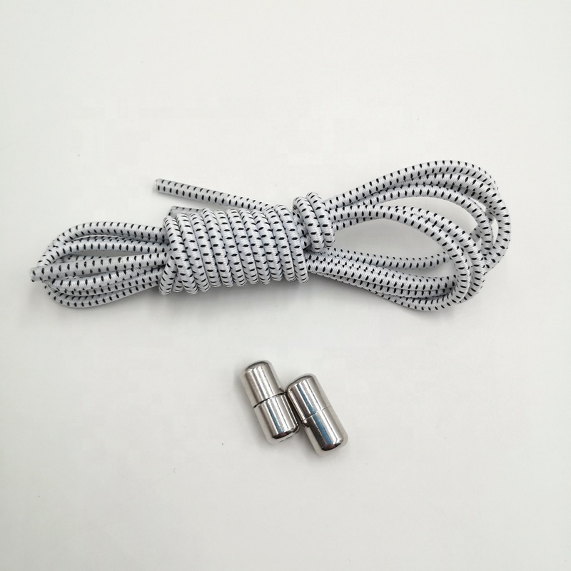 Wholesale Sport Shoe Laces Best No Tie Elastic Capsule Lock Polyester With Plastic Tips Round Style Premium Pair
