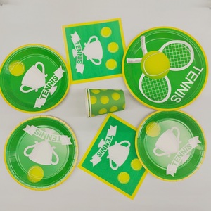 ชุดจานกระดาษลายกีฬา DAMAI สำหรับงานปาร์ตี้วันเกิดเด็ก ชุดอุปกรณ์ปาร์ตี้เทนนิส จาน ถ้วย กระดาษเช็ดปาก ภาชนะใส่อาหารแบบใช้แล้วทิ้ง - Product Image 3