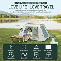 Tente automatique pop-up 5-8 personnes - Quatre saisons, double couche, fibre de verre, imperméable, protection solaire, abri familial pour le camping
