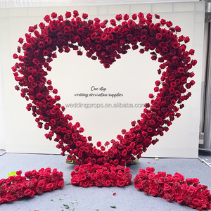 <span class=keywords><strong>Arche</strong></span> de <span class=keywords><strong>mariage</strong></span> avec arrangement de roses artificielles en forme de cœur, étagère en forme de cœur rose, <span class=keywords><strong>arche</strong></span> <span class=keywords><strong>ronde</strong></span>, toile de fond - Product Image 6
