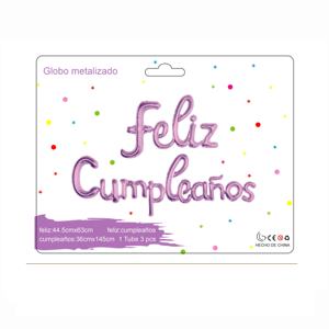 Ensemble de ballons Feliz cupleanos en Stock au mexique et au pérou Offres Spéciales, fournitures de fête de joyeux anniversaire, déco Rose or bleu rouge espagnol feuille d'aluminium - Product Image 5