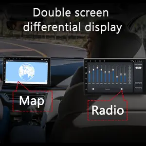 วิทยุติดรถยนต์2G/32G,วิทยุติดรถยนต์โต้ตอบได้หลายหน้าจอ Android 10.0 Allwinner T5 DSP Carplay DAB ควบคุมด้วยเสียง