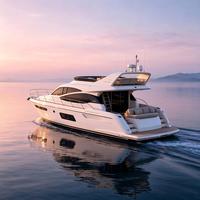 Yacht de luxe de 53 pieds avec flybridge, moteurs diesel inboard, coque en fibre de verre pour les excursions, les croisières, les sports nautiques, la pêche et les divertissements