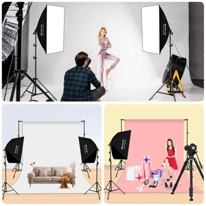 Kit d'éclairage de studio Softbox 50x70cm à <span class=keywords><strong>prix</strong></span> d'usine, lumière continue LED E27, trépied pour la photographie de produits, portraits et vidéos - Product Image 6