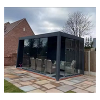 Moderne 10 MM Blanc Clair Trempé Véranda Grand Double Verre Vidrio Templado Sun Room Porte Coulissante Mur Fenêtre Pergola Verre