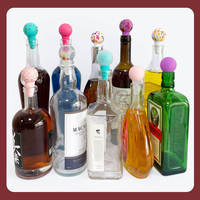 Bouchons à vin en silicone multicolores, bouchons d'étanchéité réutilisables et adaptés aux aliments pour la maison et le bar. Designs personnalisés disponibles