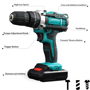 Taladros eléctricos de batería inalámbrica de alta resistencia F, kit combinado total, taladro manual eléctrico sin escobillas portátil, juego de herramientas - Product Image 6