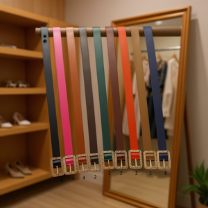 Cintura in Pelle PU con Fibbia Rettangolare 2,5 cm, Cinture Moda Donna - Product Image 2