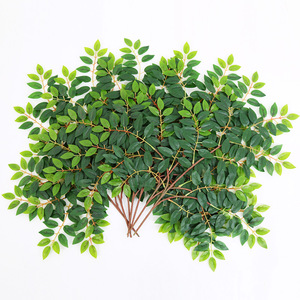 Bouquet de feuilles d'orme artificielles 10cm-30cm, fleur en soie, décoration intérieure, plante verte - Product Image 2