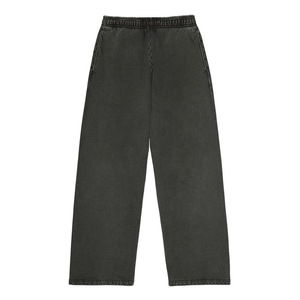 Özel Streetwear fransız Terry yığılmış % eşofman altı pamuk boy yüksek kalite Flared Baggy geniş bacak kelepçeli <span class=keywords><strong>Sweatpants</strong></span> erkekler - Product Image 4