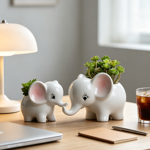 Whole-sale <strong>Cute</strong> Large Elephant Shape Ceramic Flower Pot for Tabletop &amp; Floor <strong>Plant</strong> Decoration Creative Succulent Planter - Product Image 4