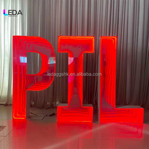 LEDA A-Z 4ft RGB Color 3D Infinity Mirror <b>Letter</b> and Number <b>Light</b> LED Neon for Wedding Party Decor and Mall Advertising - Product Image 4