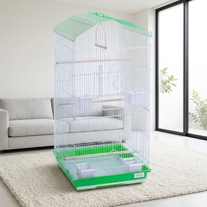 <span class=keywords><strong>Cage</strong></span> à oiseaux de luxe en bois massif et en fer - Grande volière d'intérieur pour perroquets et petits oiseaux - Product Image 1